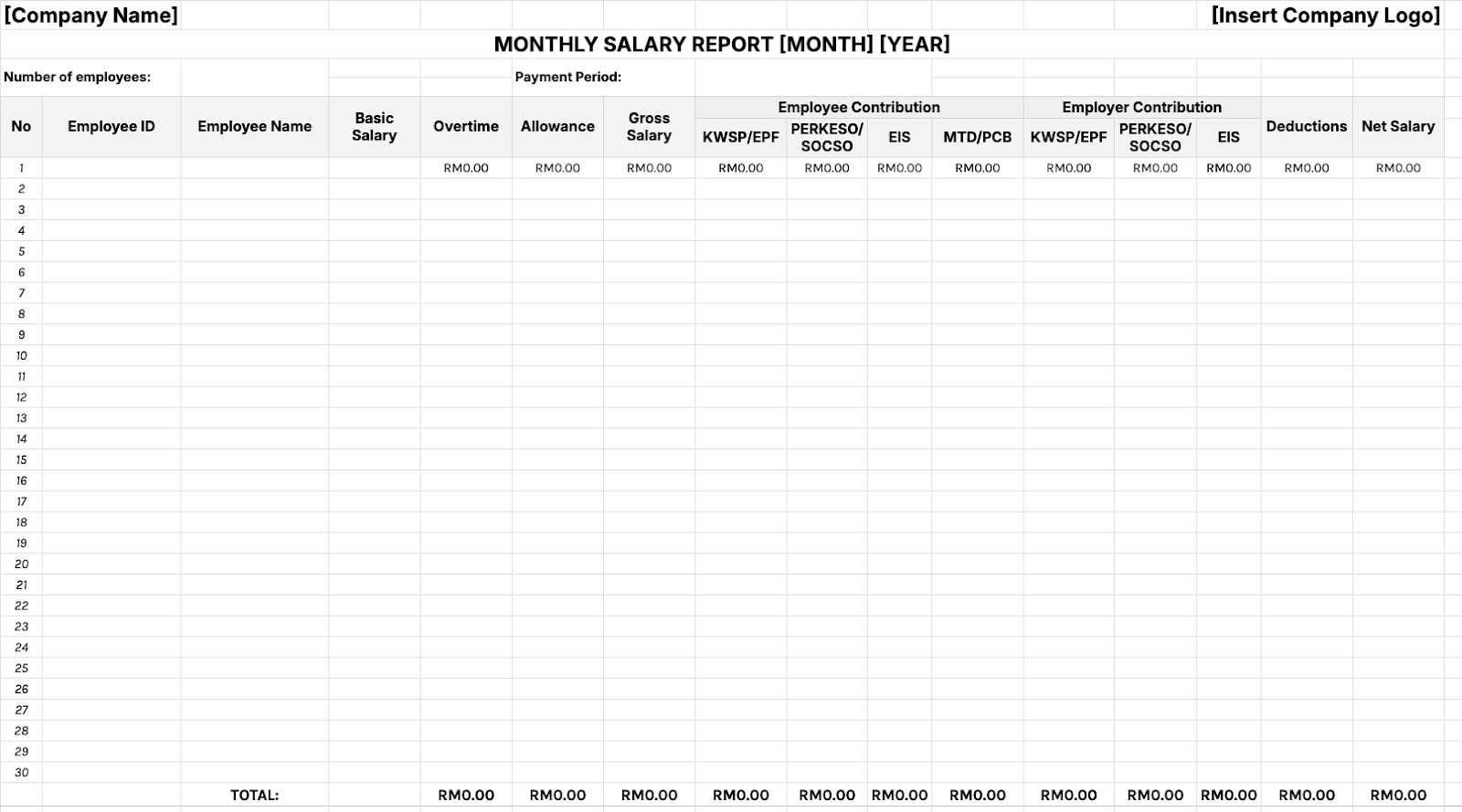 free download monthly salary report excel